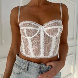 Meshki Lace Bustier - White